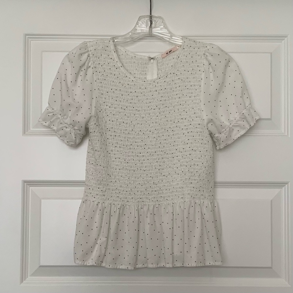 Polka dot peplum top from Francesca’s